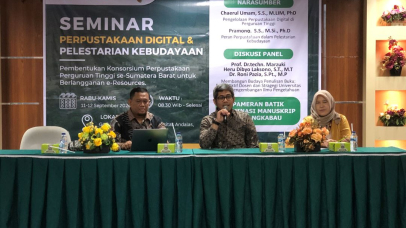 Perpustakaan Unand Gelar Acara Seminar Perpustakaan Digital dan FGD dalam Rangka Dies Natalis Unand ke-68