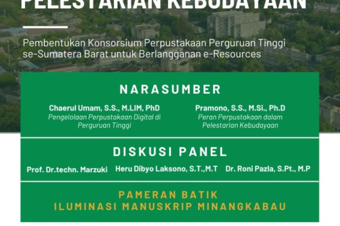 Perpustakaan Unand Siap Gelar Seminar Perpustakaan Digital dan FGD dalam Rangka Dies Natalis UNAND ke-68