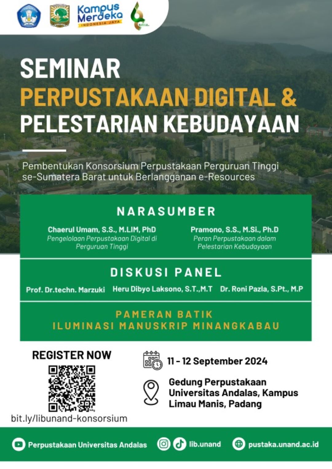 Perpustakaan Unand Siap Gelar Seminar Perpustakaan Digital dan FGD dalam Rangka Dies Natalis UNAND ke-68
