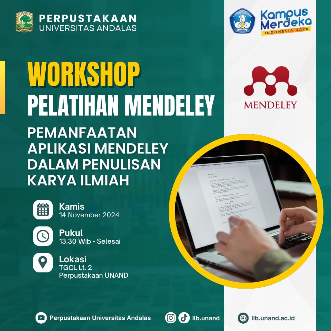 Perpustakaan Universitas Andalas Gelar Workshop Pemanfaatan Aplikasi Mendeley untuk Penulisan Karya Ilmiah